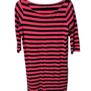Lilly Pulitzer Pink and Navy Blue Striped Dress Size Medium